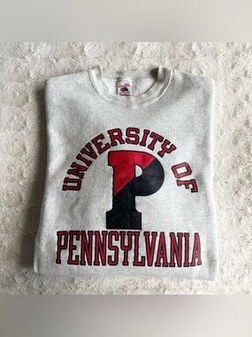 Vintage UPenn Crewneck Sweatshirt Mens XL Gray University of Pennsylvania 90s